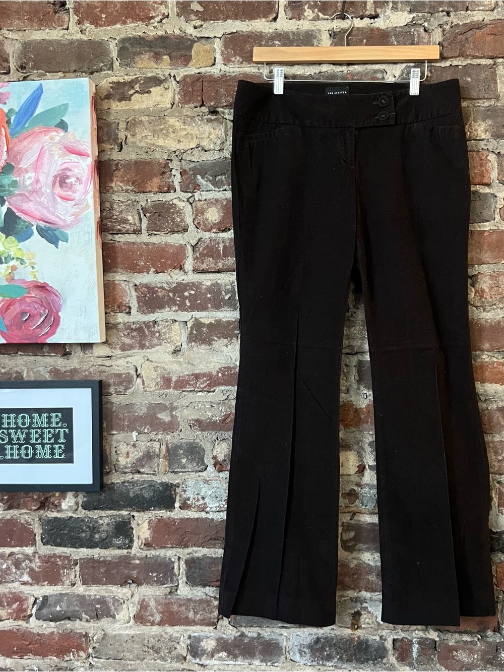 The Limited Brown corduroy Boot-Cut Flare Pants with Button Waist